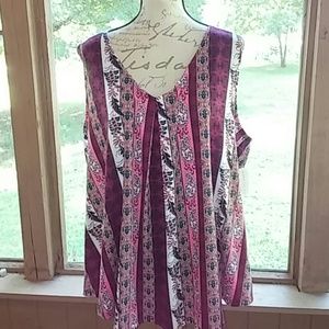 Bobbie  Brooks 3X Plus Size Multi Color Sleeveless